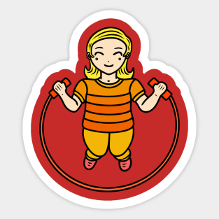 Jump rope girl Sticker